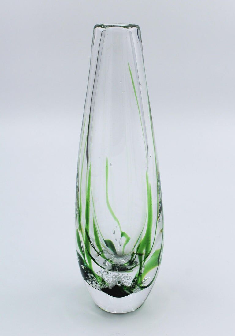 Vicke Lindstrand Glass Vase by Kosta 1960s