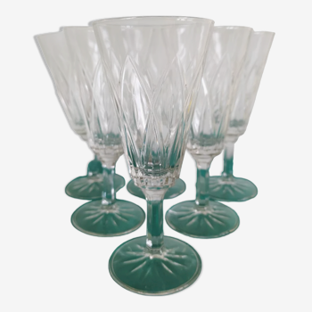 6 diamond champagne glasses