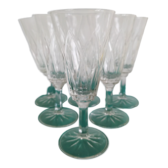 6 diamond champagne glasses