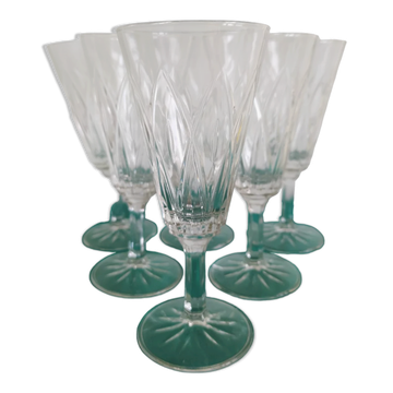 6 diamond champagne glasses