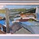 Contemporary "Urban Landscape" Abstract Landscape by British Artist Ian Mood, Framed Oil Painting