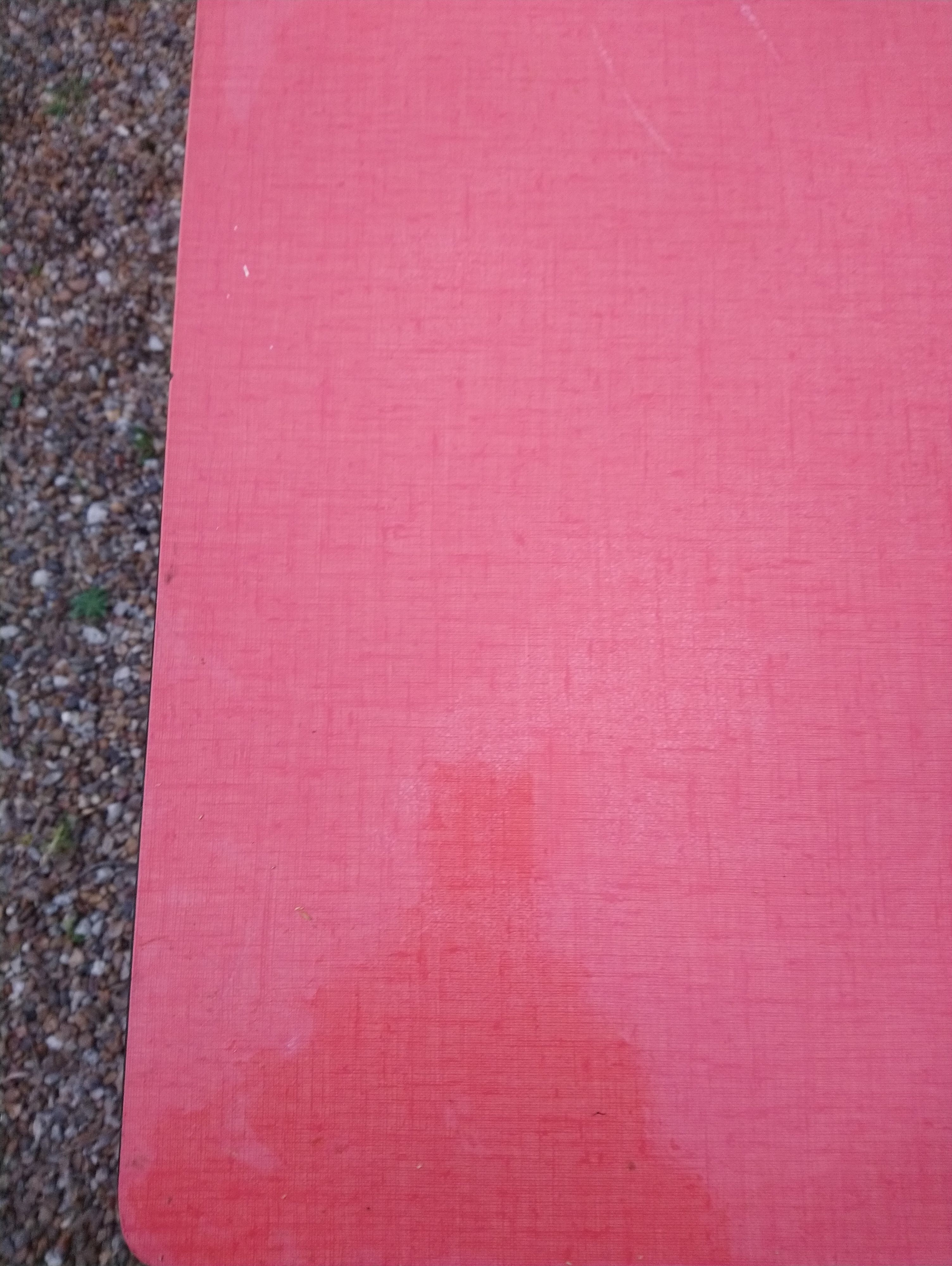 Table red Formica with extensions