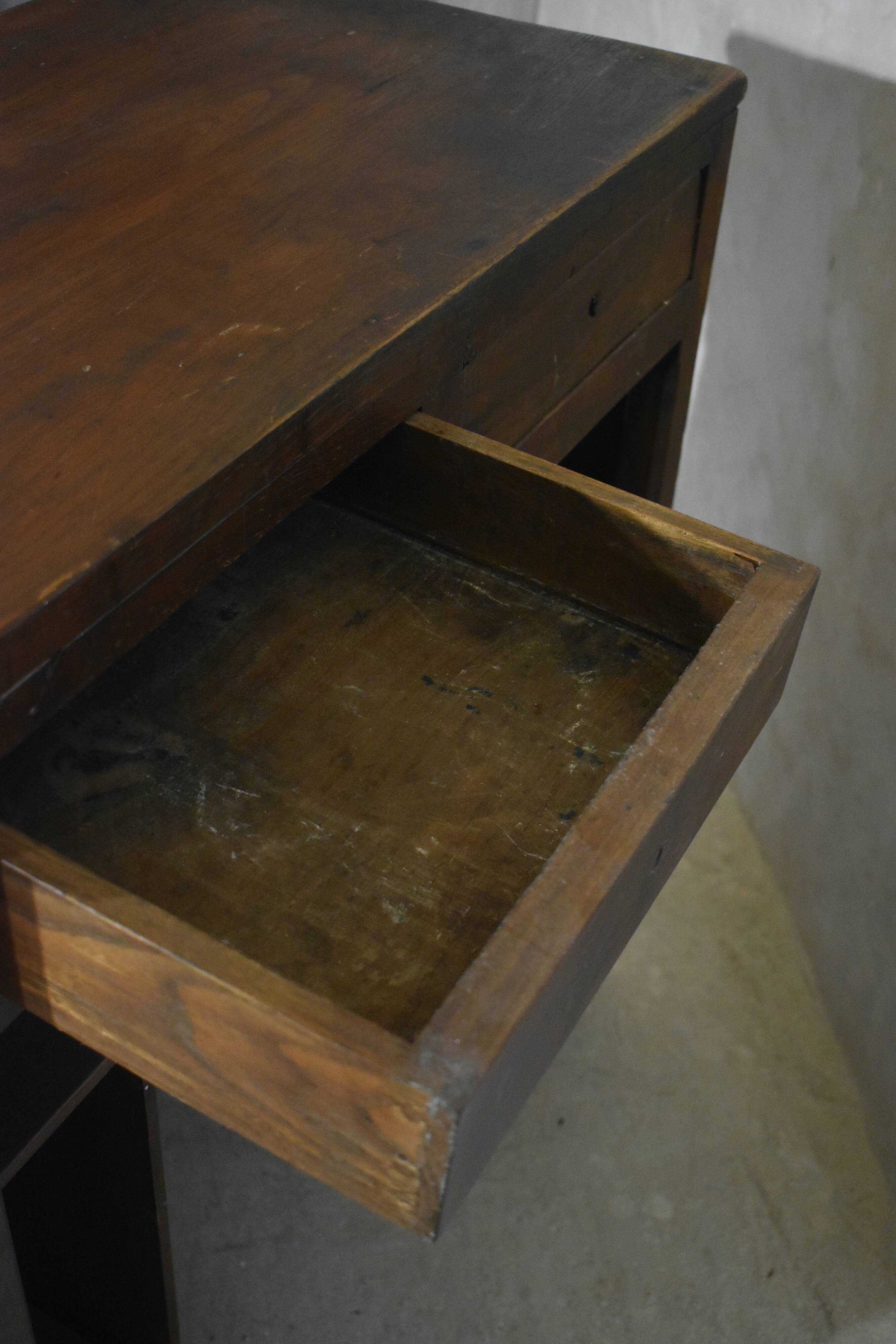Old solid oak counter shop checkout