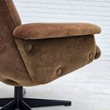 Années 1970, chaise pivotante scandinave vintage, velours, état d'origine.