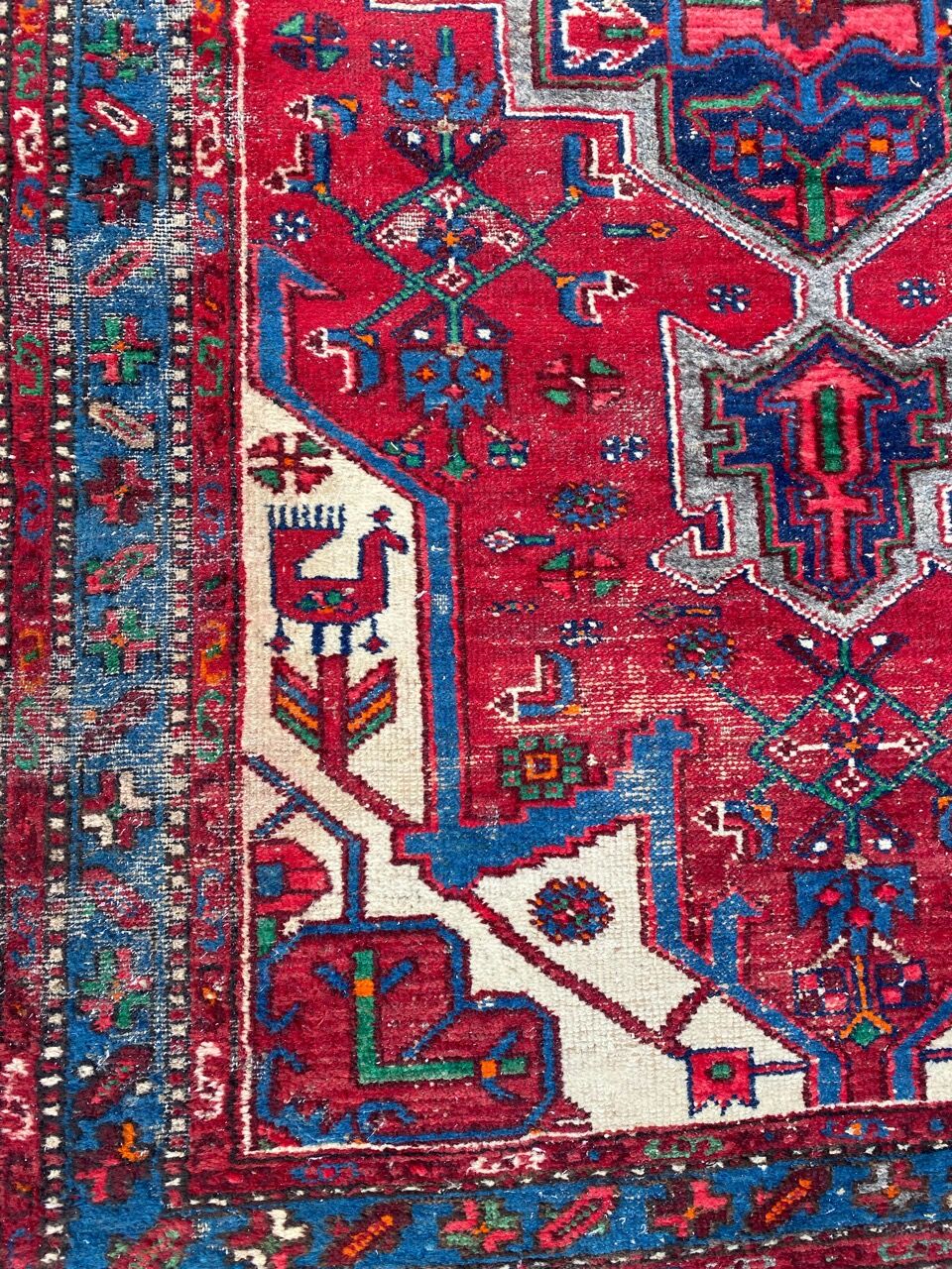 Ancient Persian carpet Hamadan handmade 108x192 cm