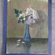 Old watercolor - bouquet of roses