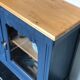 Meuble vitrine Art Déco bleu grisé