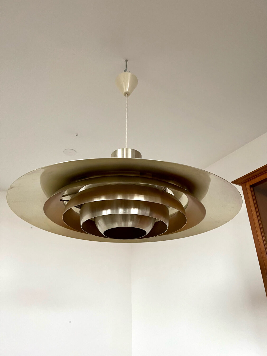 Old Scandinavian design suspension lamp Preben Fabricius and Jørgen Kastholm for Nordisk Solar vintage