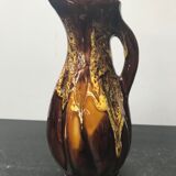Former brown ceramic pitcher 70s vintage