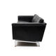 Danish leather sofa with chrome legs and teak ends