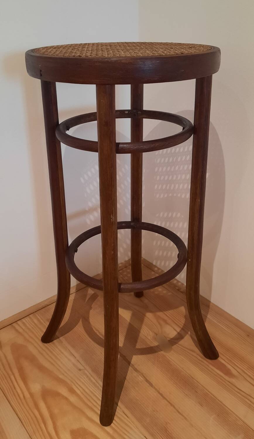 Cane wood stool