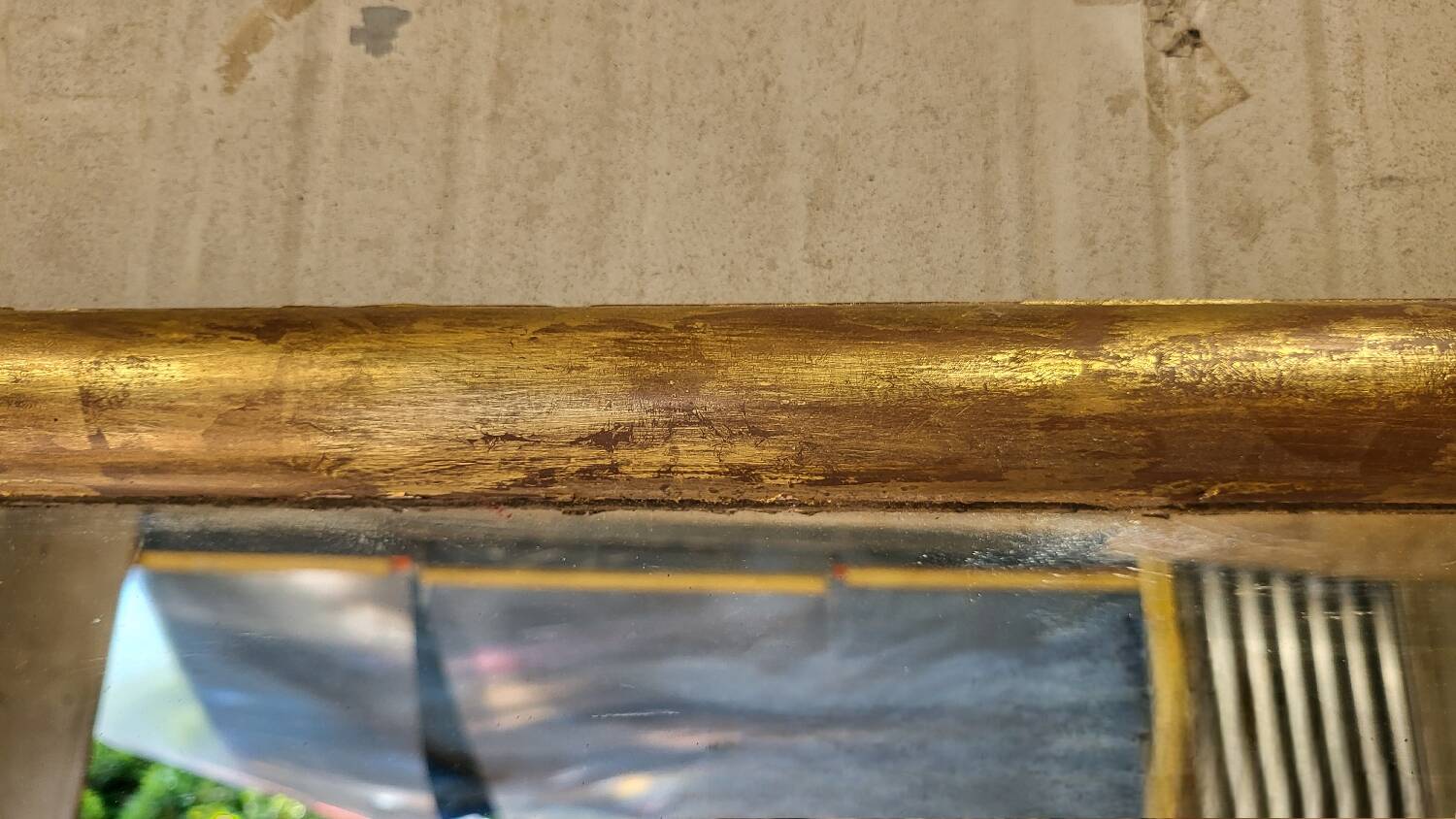 Restored antique gilded mirror – large format