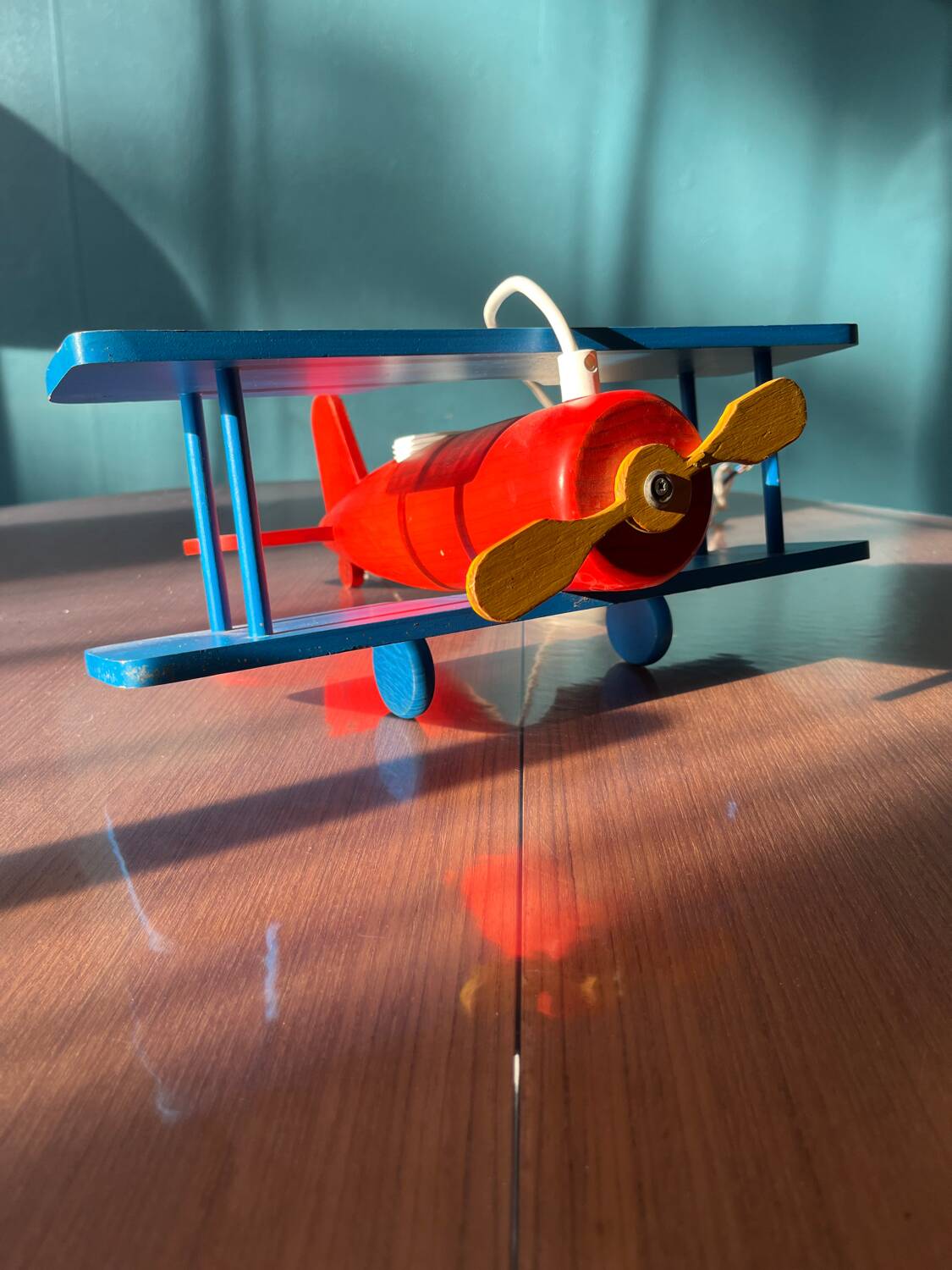 Airplane wooden pendant light