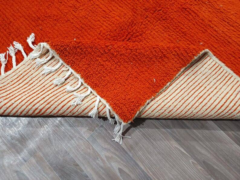 Handwoven Berber rug, traditionally woven, size 150 x 250 cm, orange