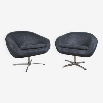 Fauteuil coquille pivotant scandinave par Carl Eric Kolte 1960