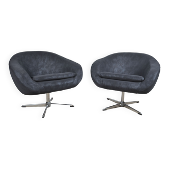 Scandinavian swivel shell armchair by Carl Eric Kolte 1960