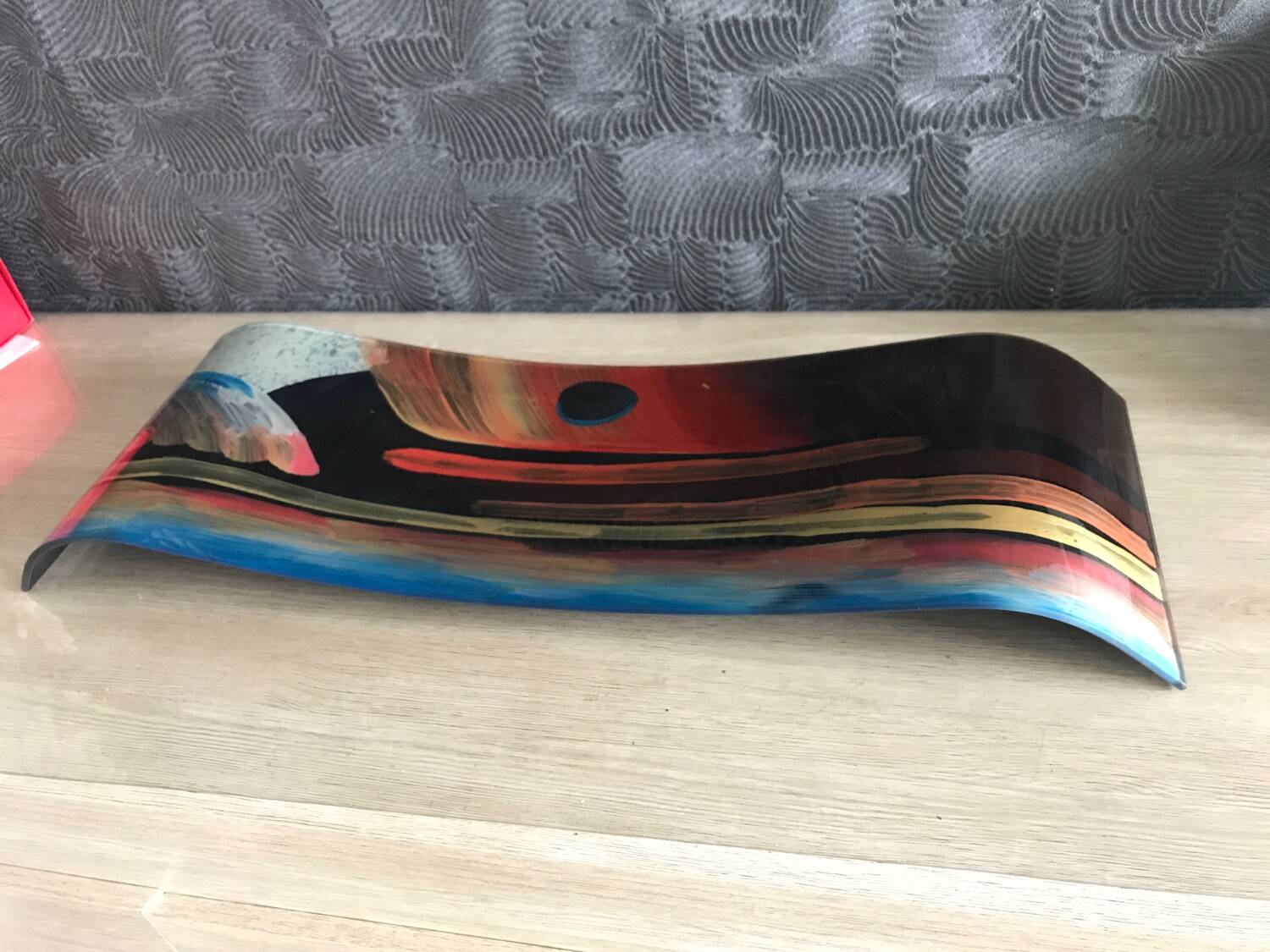 Art deco multicolored glass tray