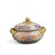 Cracked ceramic candy box with floral and gold decoration, 20th century