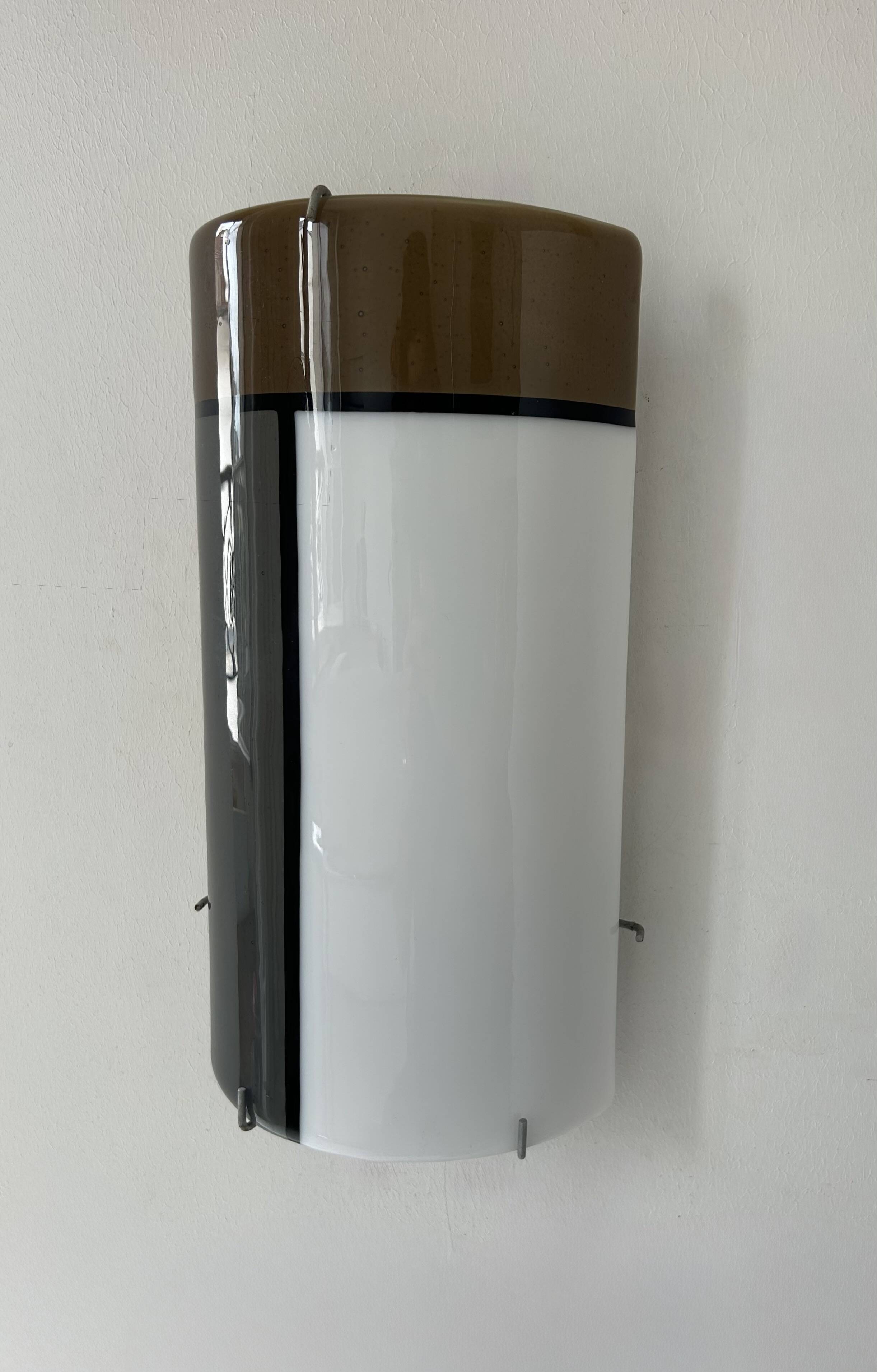 Vintage tempered glass wall lamp, Italy, 1980
