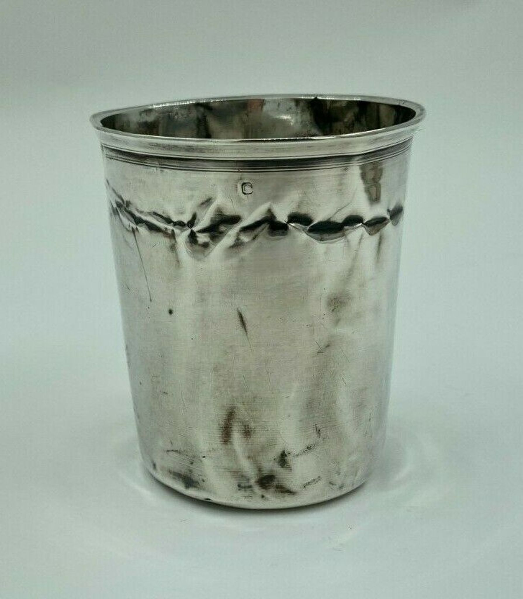 Silver timbale XlXeme poincon minerve large size 67 grams