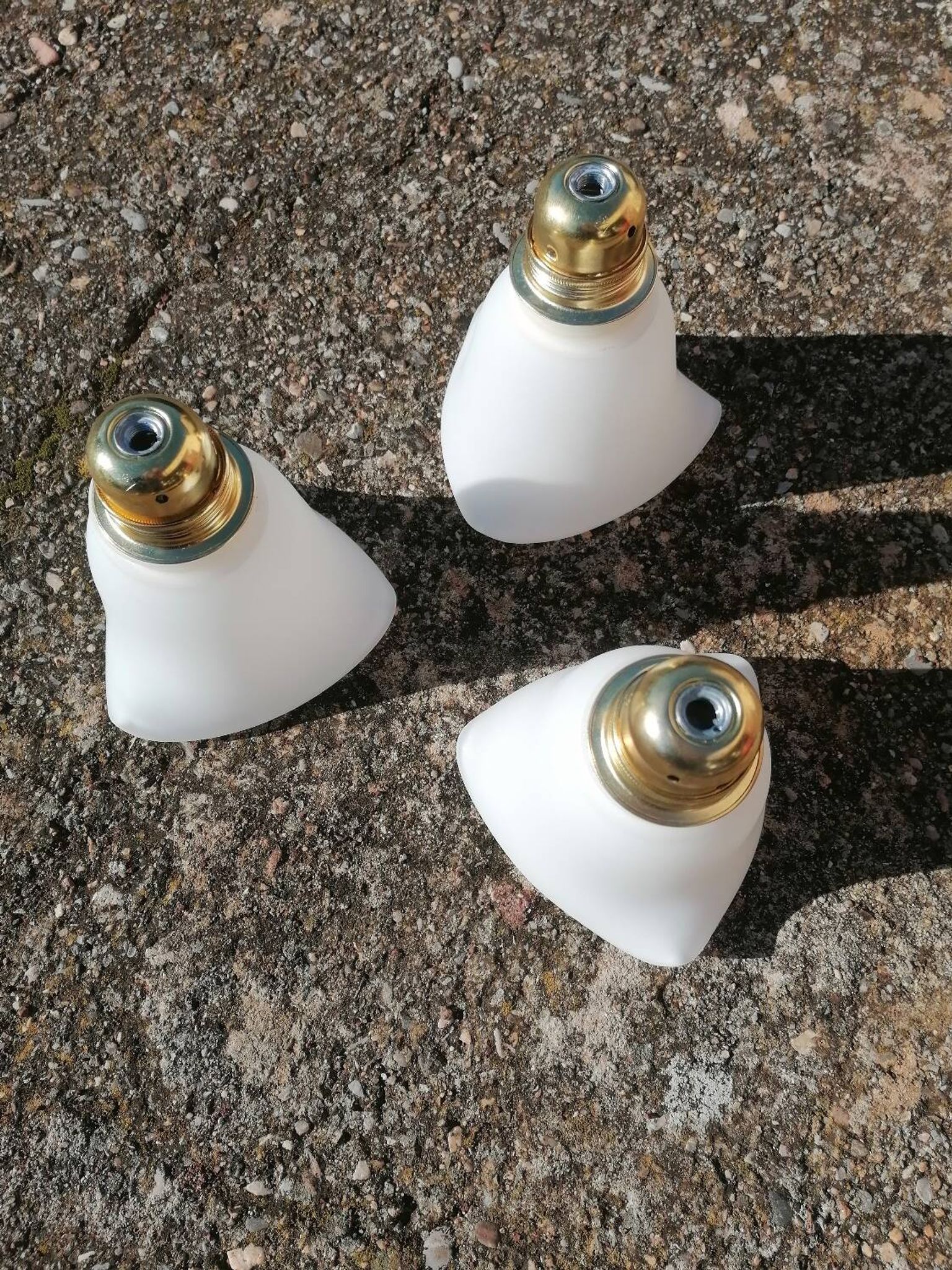 Lot de 3 tulipes baladeuses suspensions vintage en verre