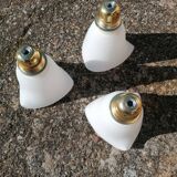 Set of 3 vintage glass hanging tulips