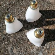 Lot de 3 tulipes baladeuses suspensions vintage en verre