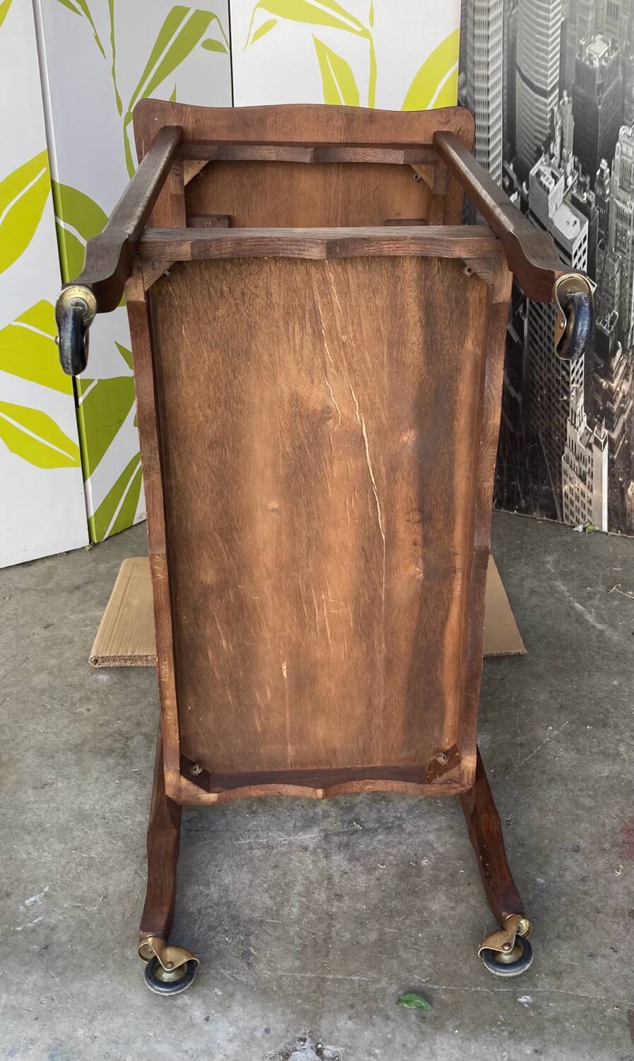 Serving trolley or mobile oak maid, mid-20th century