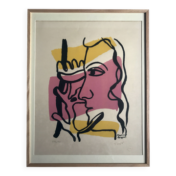 Fernand Leger, Profil à la fleur, c. 1948. Lithographie signée et timbrée