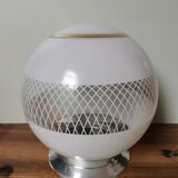 Lamp with globe ball wall lamp vintage art deco ceiling light white screen-printed pattern with support
