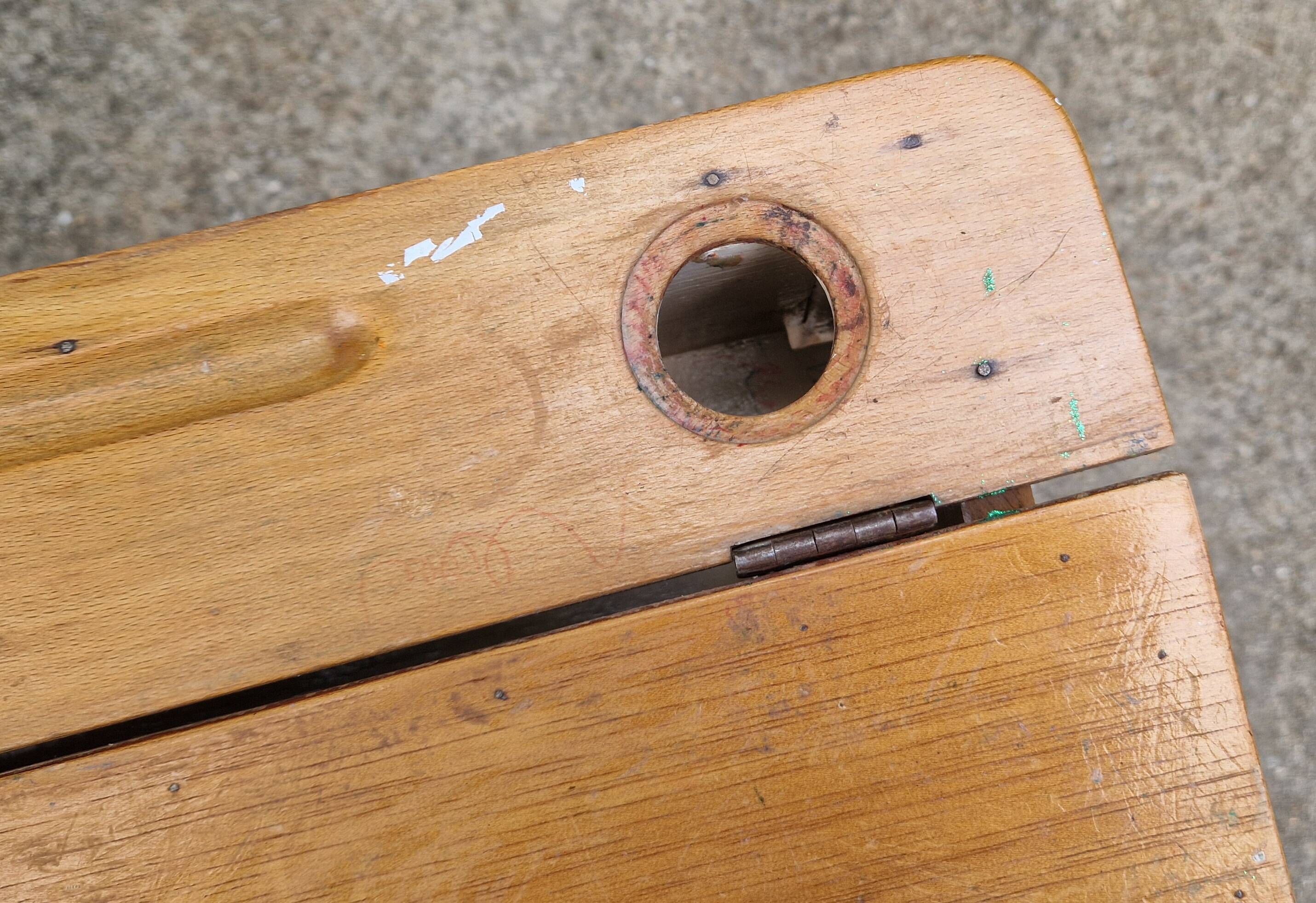 Baumann school desk and chair, retro 1930s