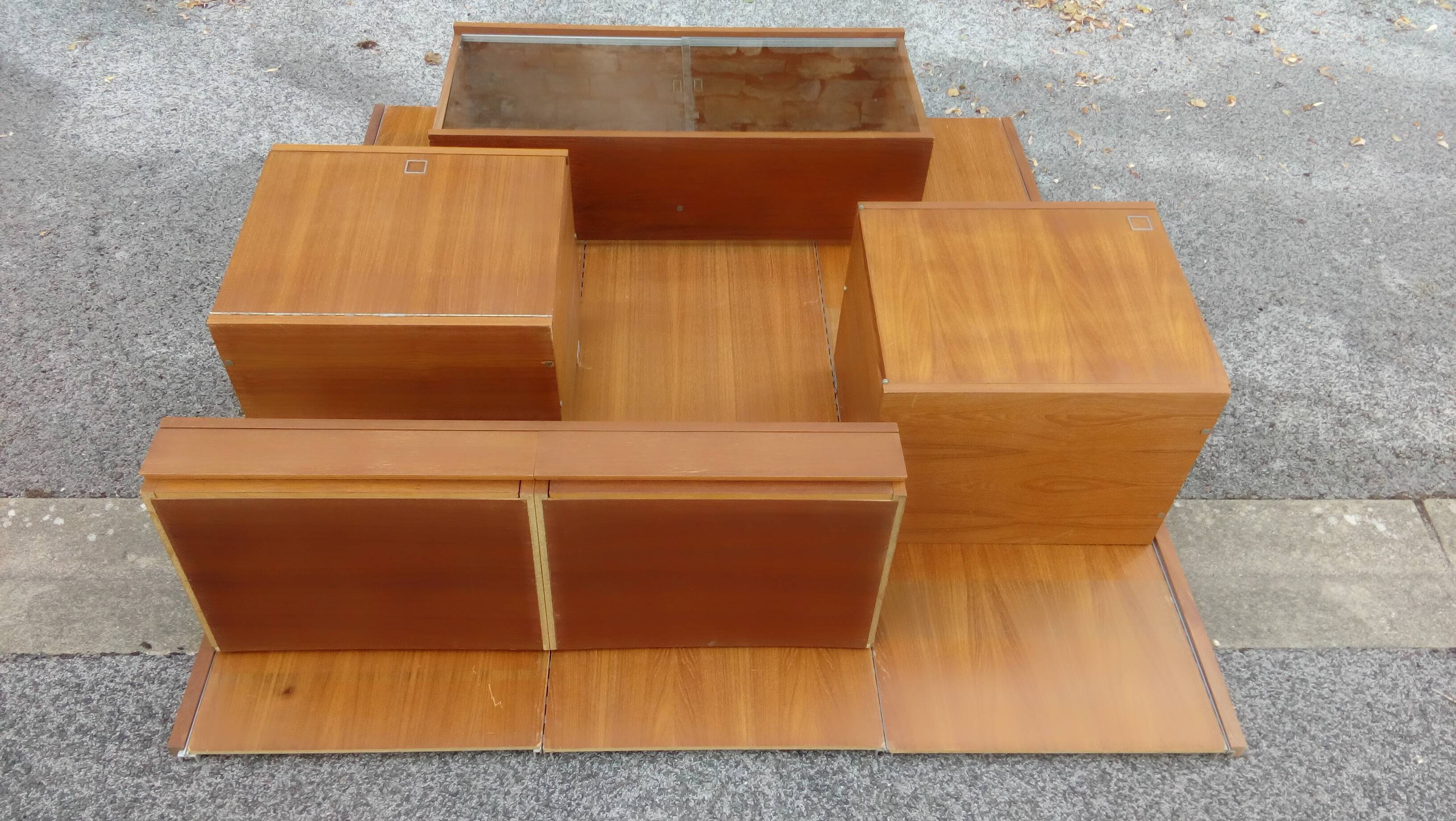 Teak wall bookcase
