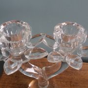 Chandelier bougeoir fleur en cristal taillé artisanal
