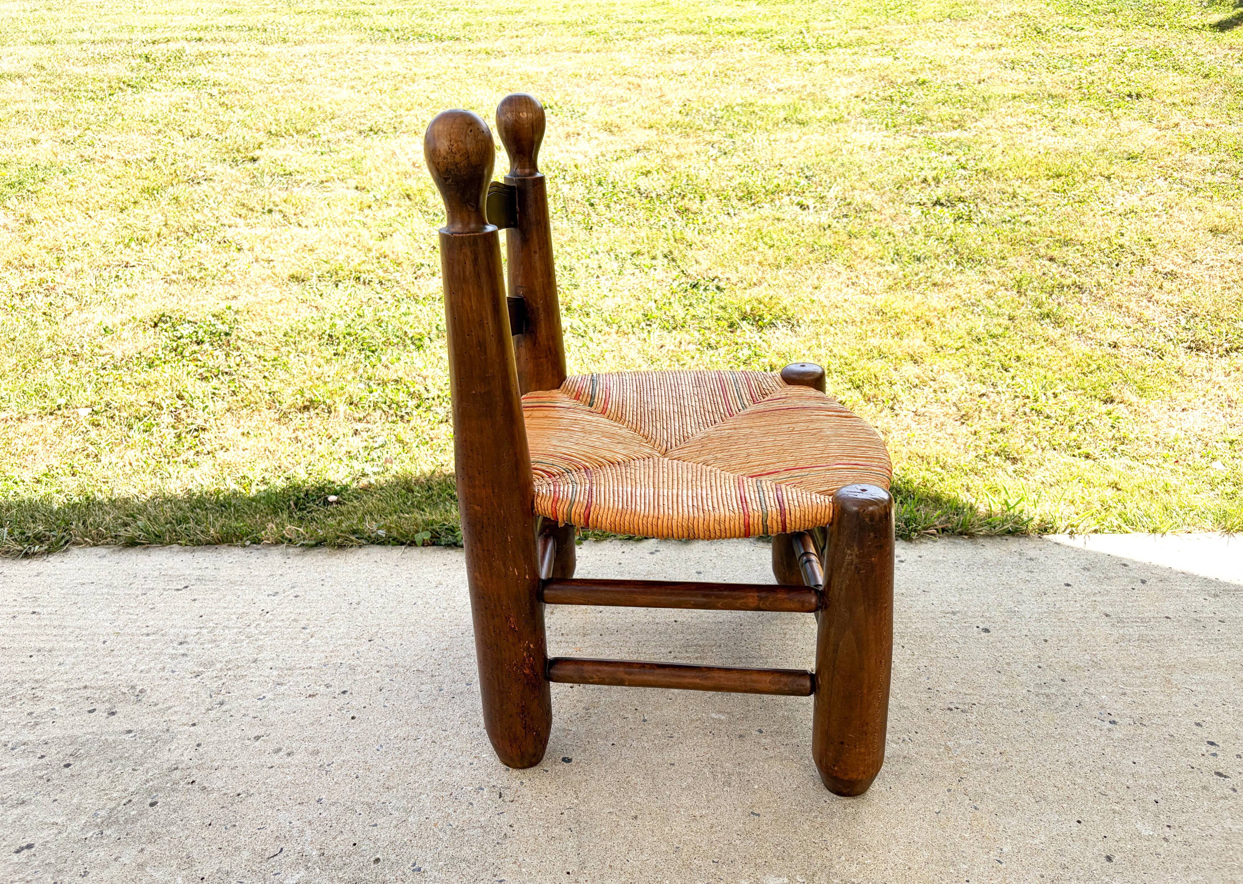 Brutalist children's chair attributed to Charles Dudouyt, 19th century.