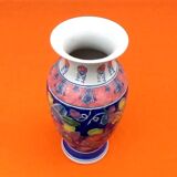 Baluster vase Polychrome ceramic Floral decoration