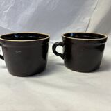 Set of 2 glazed earthenware cups