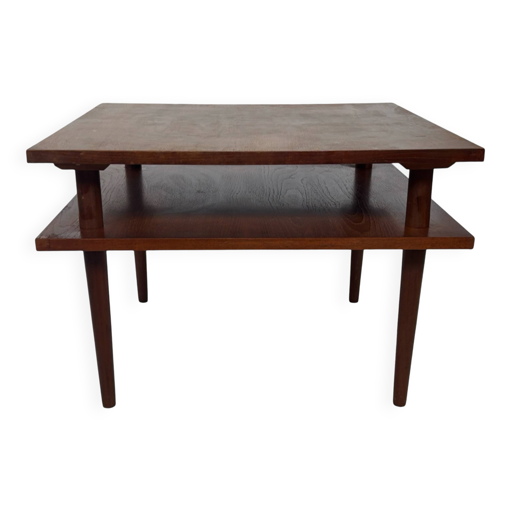 Vintage square coffee table in teak veneer, 1960s design