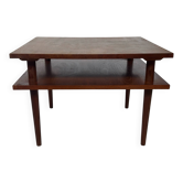 Table basse carrée vintage en placage de teck, design des années 1960