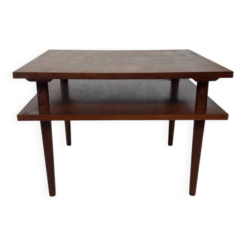 Vintage square coffee table in teak veneer, 1960s design