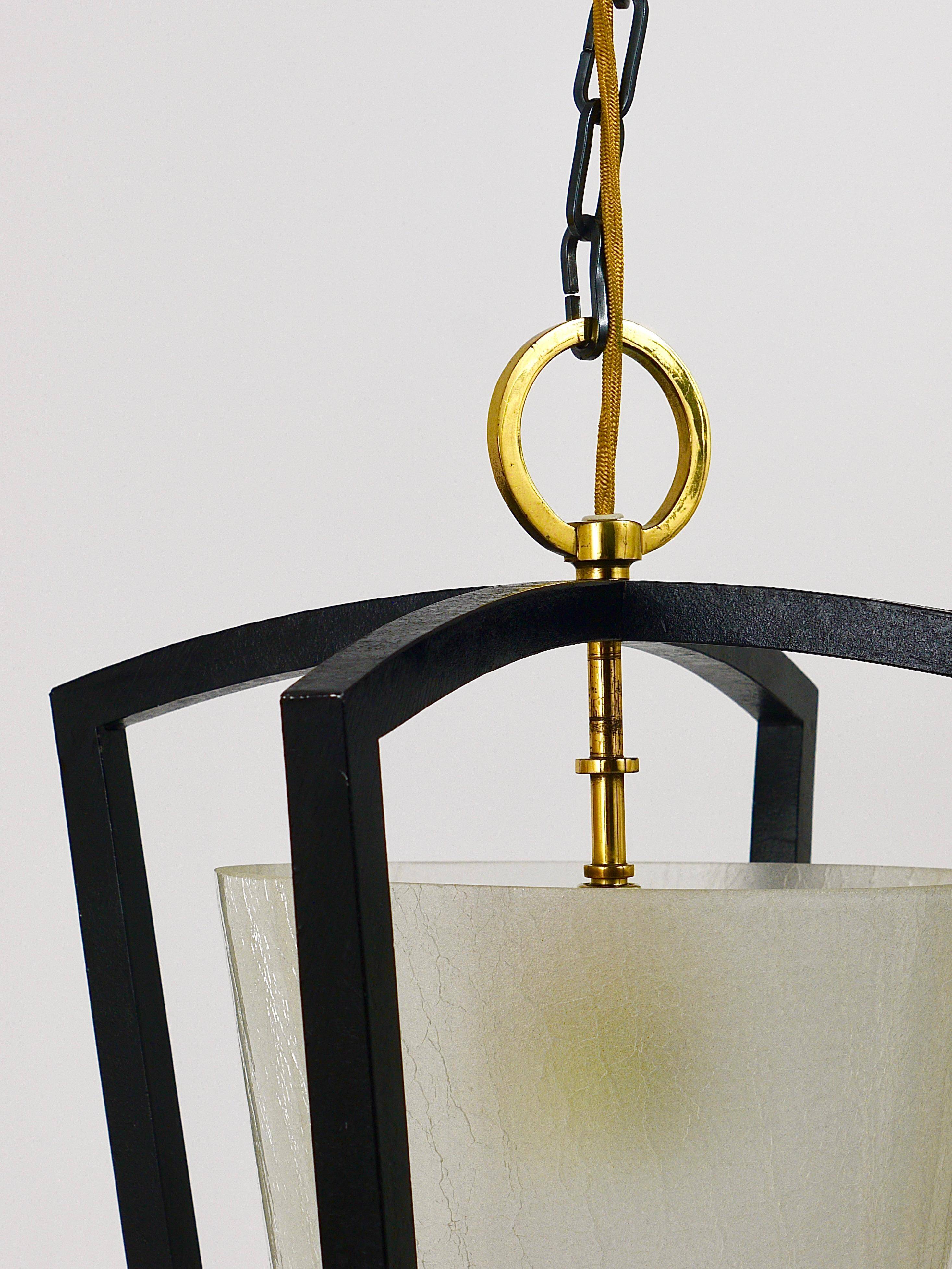 Lanterne suspendue Kalmar Vienna en laiton, style milieu du siècle, Autriche, années 1950