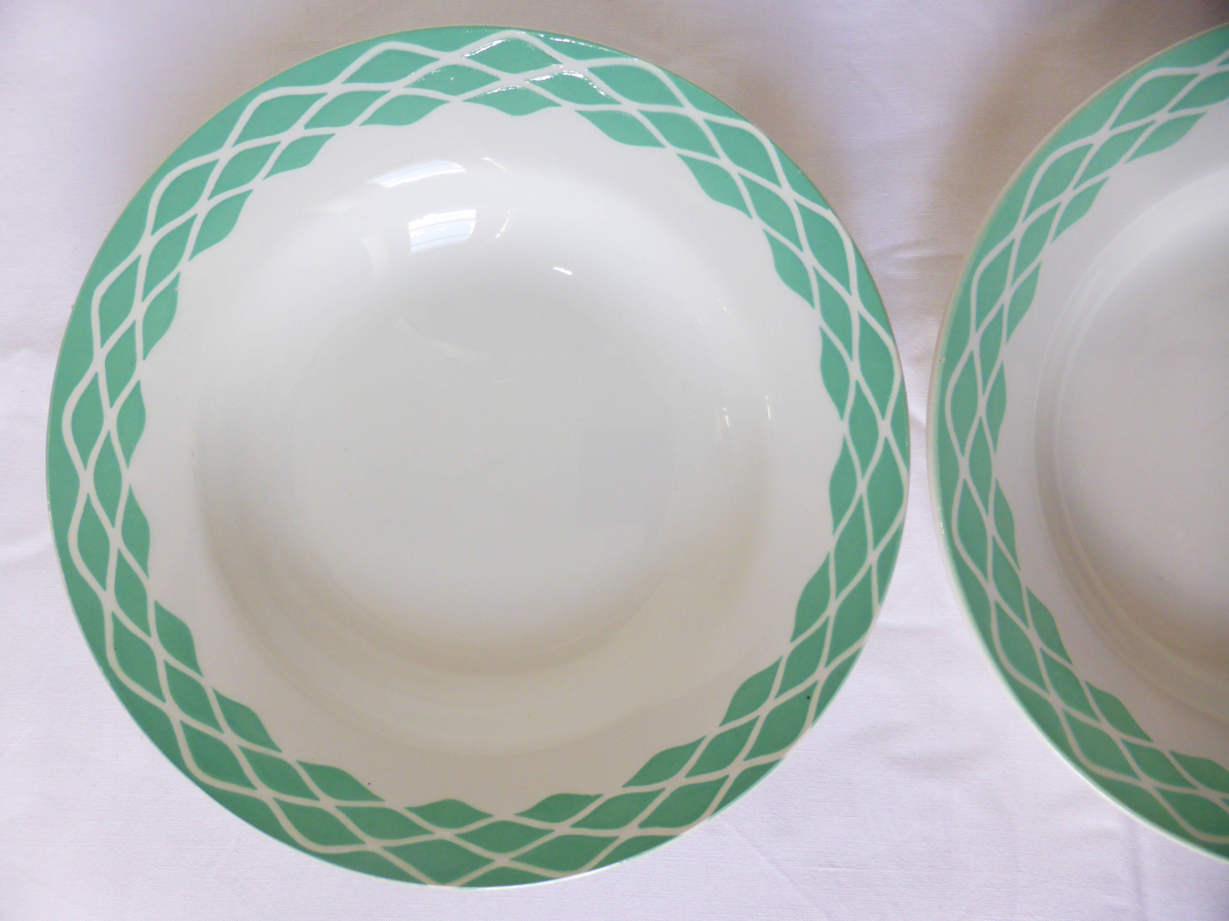 2 Digoin Sarreguemines Lola pattern soup plates 220636