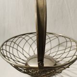 Vintage silver metal fruit basket