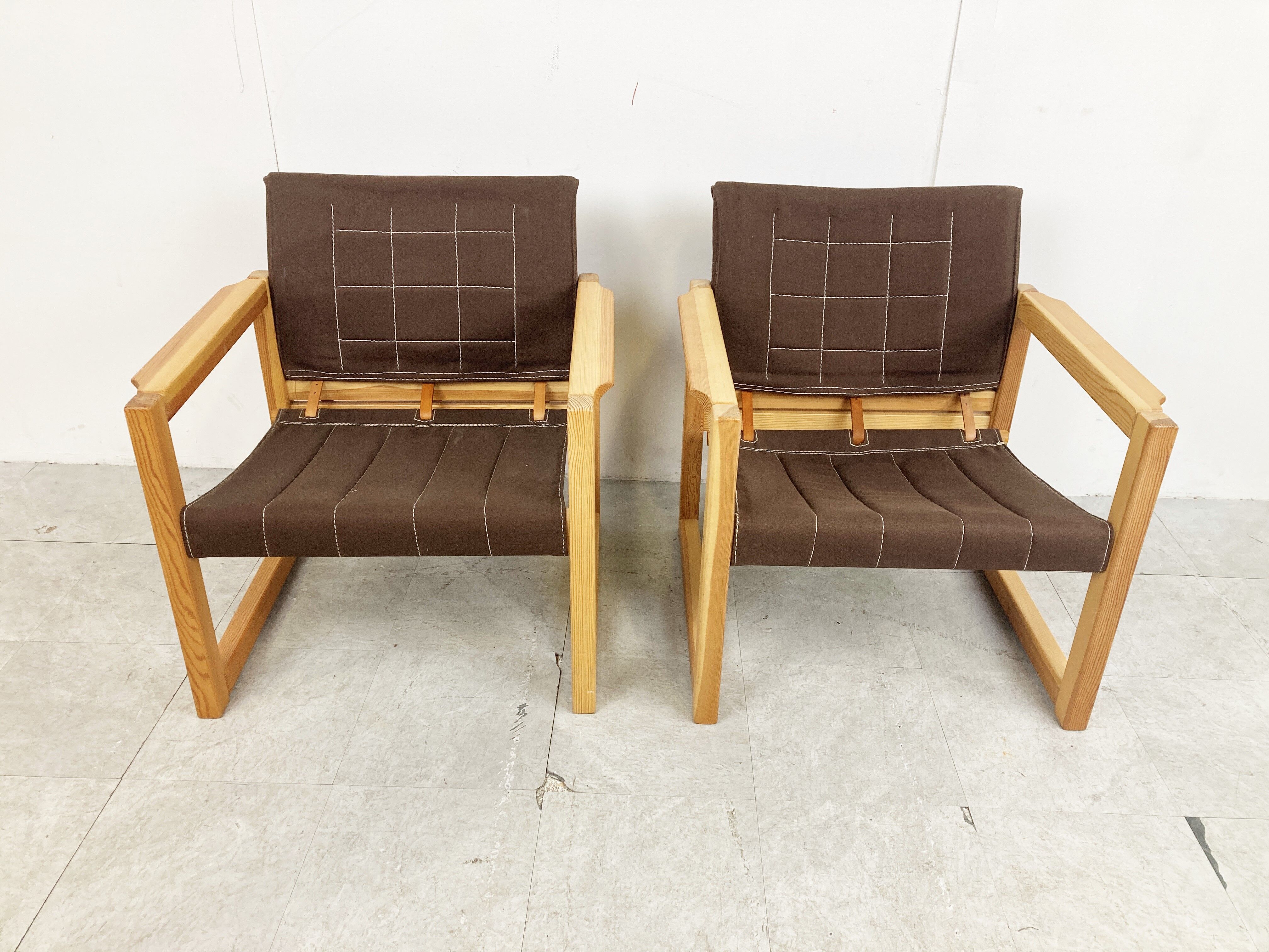 Pair of Diana armchairs designed by Karin Mobring for Ikea, 1980s