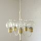 Vintage pendant light white eclectic chandelier hanging lamp Germany 1970's