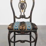Antique French Napoleon III chair inlaid with mother-of-pearl