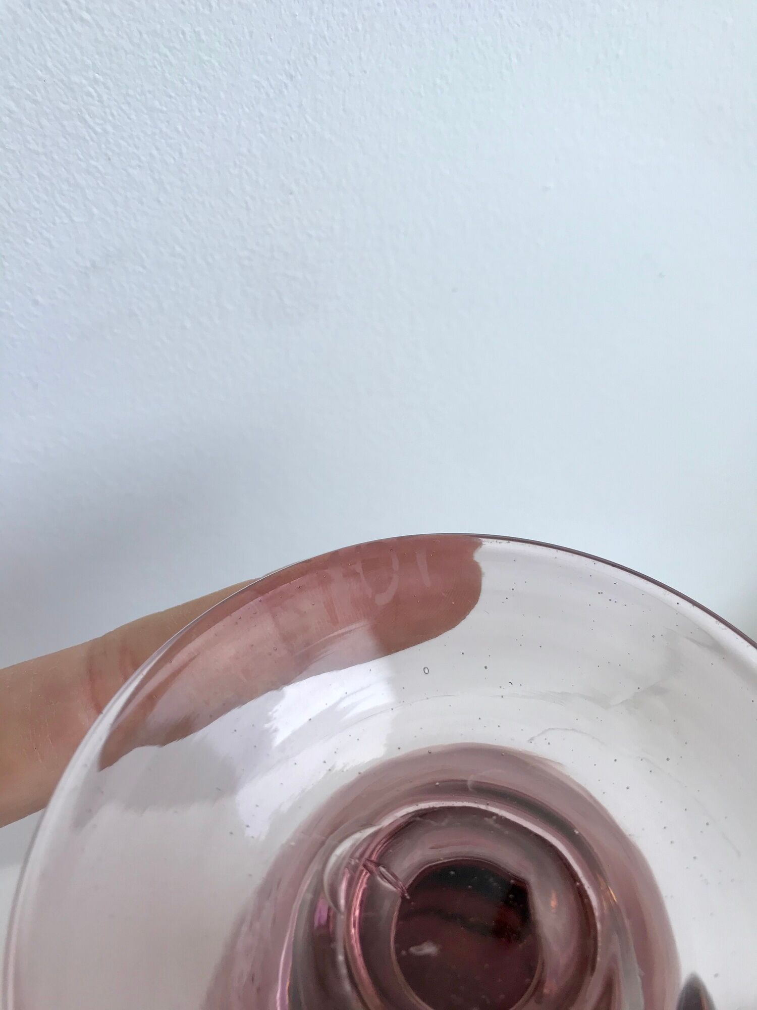 Biot bubble glass candle holder signed purple years 60-70