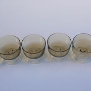 Set of 6 glasses vintage smoked glass model "Sweden" by Luminarc