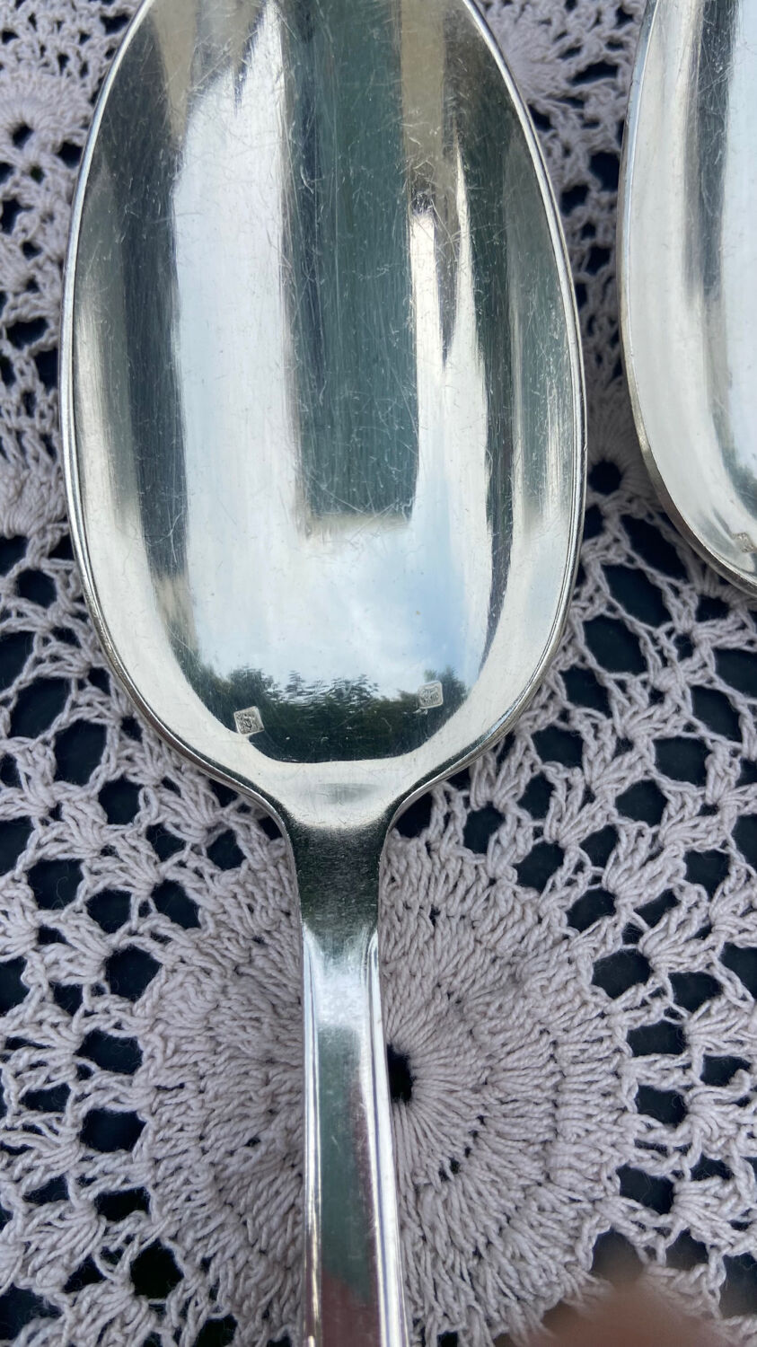 Set of 12 forks and 12 spoons Orbrille silver metal 1950 vintage