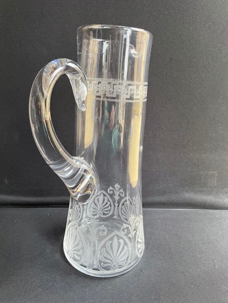 St. Louis - Beer serving party (1) - Art Nouveau - Blown and engraved crystal