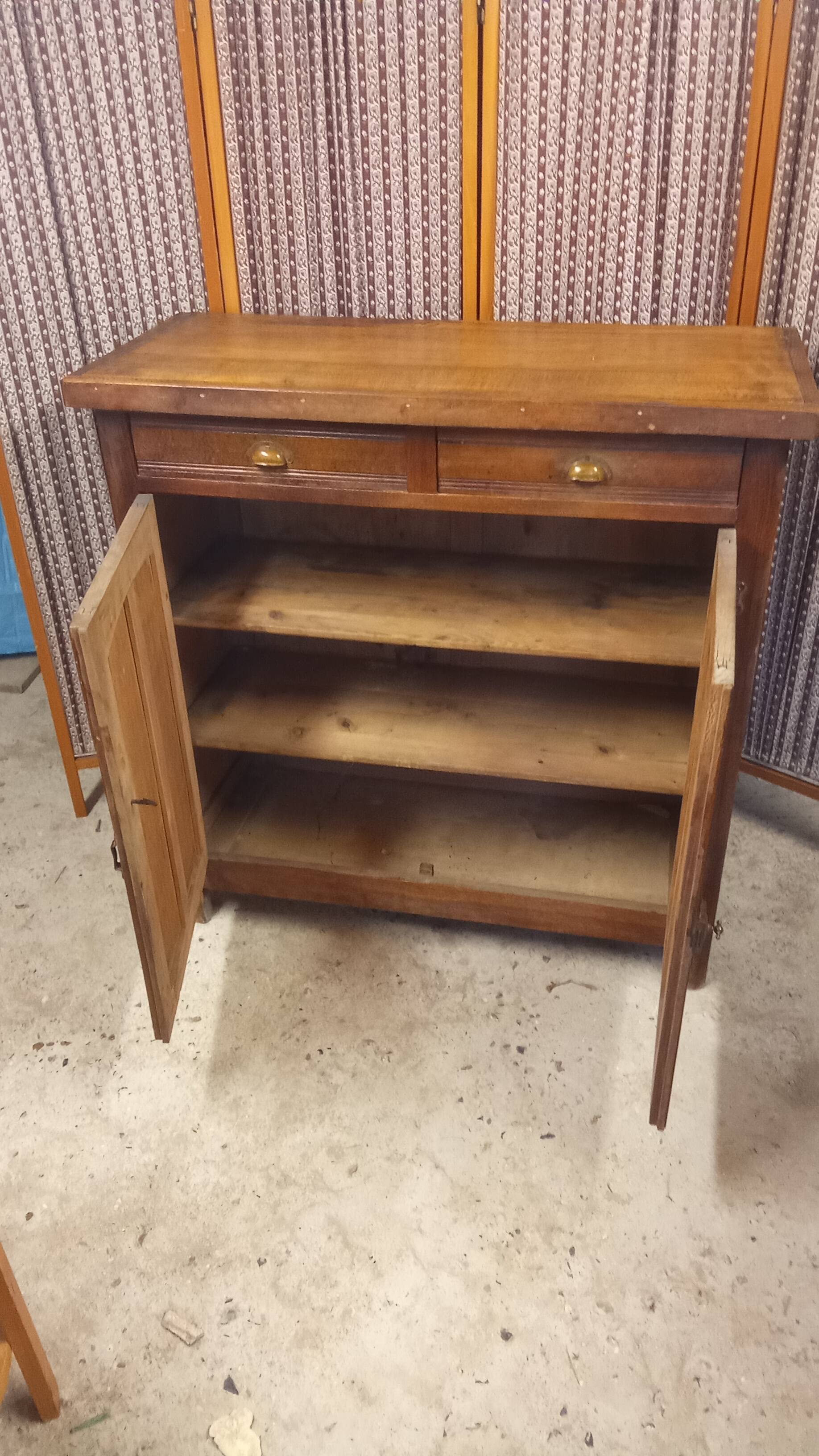 Vintage old Parisian low sideboard